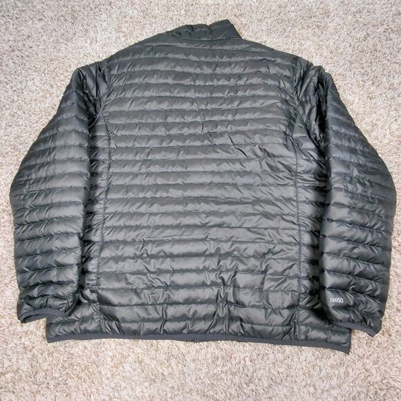 Eddie Bauer EB650 Down Puffer Jacket Mens XL Black Lightweight Full Zip - Picture 2 of 7